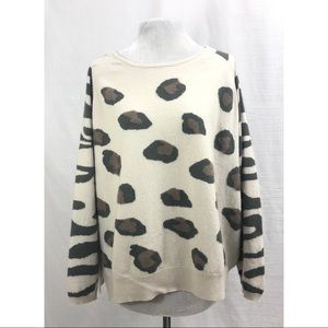 Jumper 1234 Cashmere leopard/zebra crewneck sweater